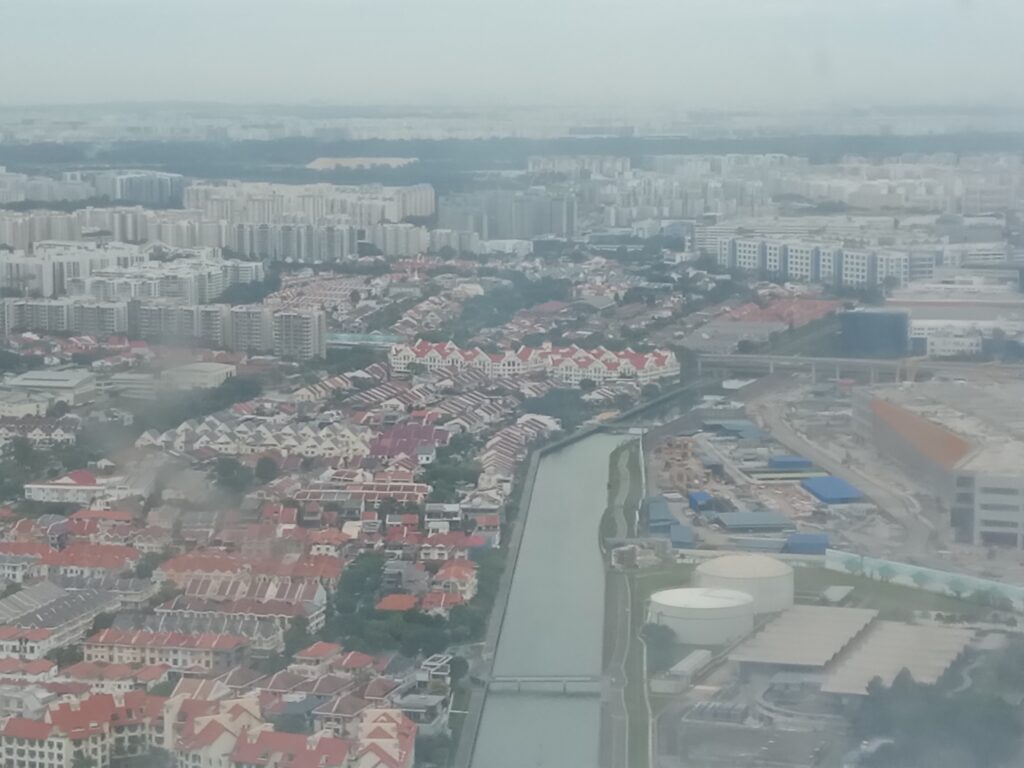 flight view of singapore
